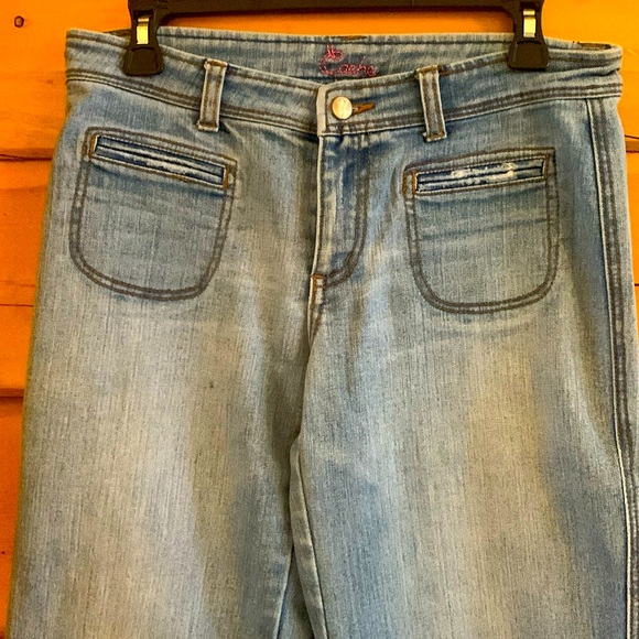Cache wide leg, high waisted, stretch denim jeans size 6 - Picture 2 of 9